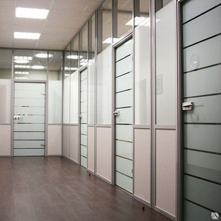 Цельностеклянная дверь ALT111 для офисных перегородок ALT110 с матовым покрытием