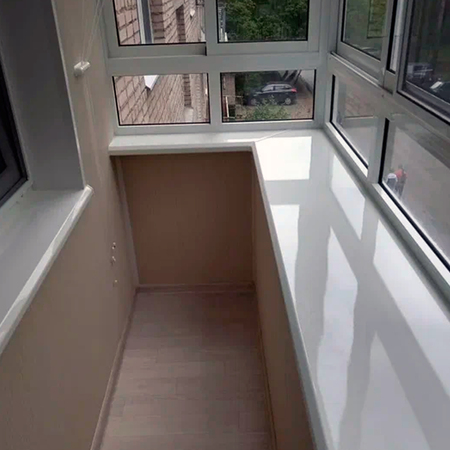 Остекление и отделка балкона с выносом в Щелково